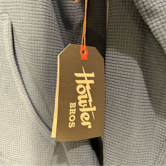 Howler Brothers Hoodie – Men’s Small Blue Palo Duro Grid Fleece Waffle Knit NWT - Picture 3 of 8